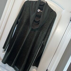 Cabi olive green comfy super soft cowl neck long casual sleeve dress size M
